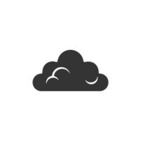 Cloud vector icon with silhouette style