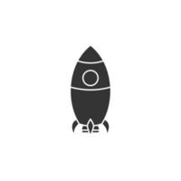 Rocket vector icon with silhouette style.