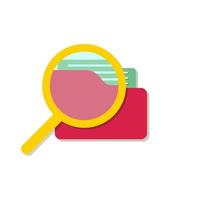 Office folder with documents, searching file directory, search, find, loupe illustration vector icon