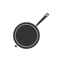 Frying pan icon with silhouette style vector