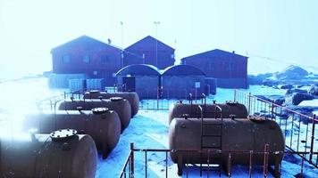 Russian research and polar expedition base buildings in Arctic video