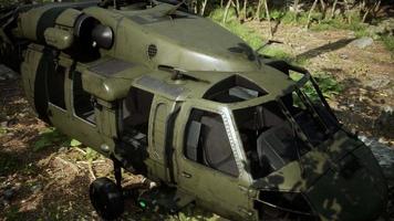 Military helicopter in deep jungle video