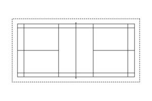 estilo de contorno de la cancha de bádminton vector