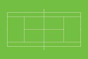 Tennis court green field Template tennis court with lines. vector