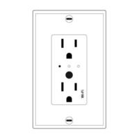 Double US smart plug with wifi vector concept icon