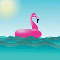 Flamingo inflatable toy summer beach vacation illustration vector