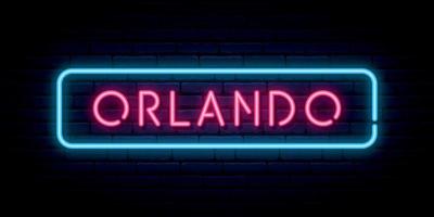 Orlando neon sign. vector