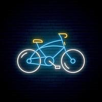 señal de bicicleta de neón. vector