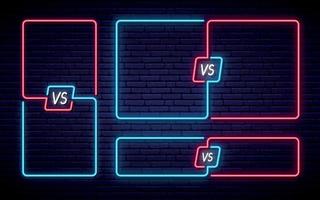 Neon Versus set. vector