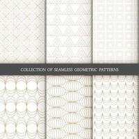 Set of 6 vector seamless patterns. Geometrical patterns on a white background