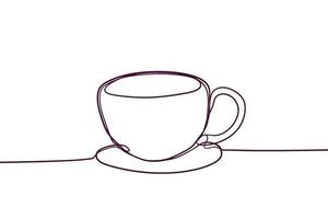 minimal line art cup of coffe illustration vector