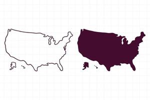 hand drawn map of usa doodle illustration vector
