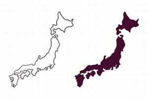 hand drawn map of japan doodle illustration vector