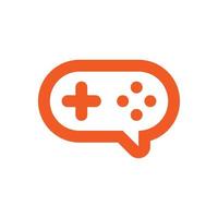 illustration vector graphic of game talk logo with gamepad button style of speech bubble, for a company logo or symbol