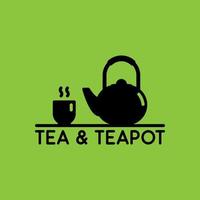 illustration vector graphic of silhouette image of a Japanese teacup and teapot, perfect for a company logo or symbol