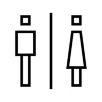 man woman or male female toilet restroom sign logo black stroke silhouette square box style vector