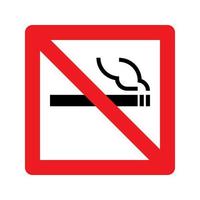 prohibido fumar, los logotipos y los carteles están prohibidos para fumar, los cigarrillos negros con humo en el rectángulo rojo tachado vector