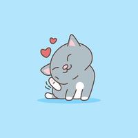 Cute cat scratching Cartoon kawaii vector