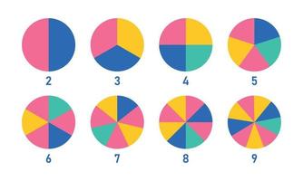 conjunto de infografía de pastel. círculo de diagrama de progreso. ilustración vectorial vector