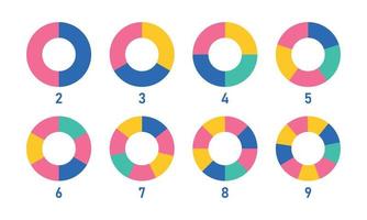 conjunto de infografía de pastel. círculo de diagrama de progreso. ilustración vectorial vector