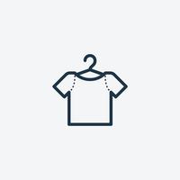 T-shirt on hanger line icon.  Vector