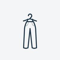 pantalones en el icono de la línea de suspensión. vector