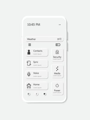 Mock up mobile phone color white on gray background