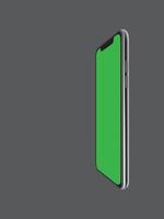 Mobile phone with green screen on a dark gray background. vector