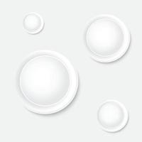 Circle white button with a symbol on gray background. vector