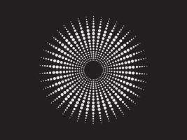 círculo redondo blanco y gris sobre fondo negro vector