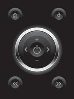 Button circle icon blak on dark background vector