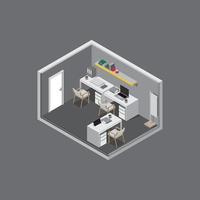 isometric room working on gray background vector