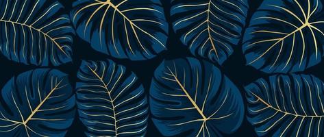 Luxury pattern with monstera leaves for printing on canvas, fabric, walls for home decoration, website background. vector