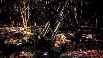 big gun cannon in the forest video