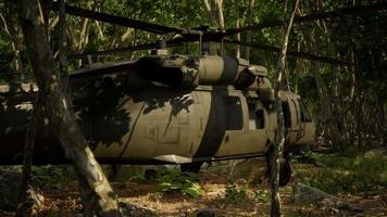 Military helicopter in deep jungle video