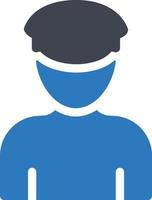 ilustración de vector de hombre de policía en un fondo. símbolos de calidad premium. iconos vectoriales para concepto y diseño gráfico.