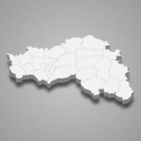 mapa 3d región de rusia vector