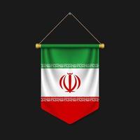 3d realistic pennant with flag vector