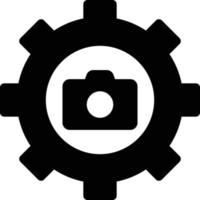 Configuración de la ilustración vectorial de la cámara en un fondo. Símbolos de calidad premium. Iconos vectoriales para concepto y diseño gráfico. vector