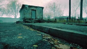 vista de la ciudad de pripyat de la zona de exclusión cerca de la planta de energía nuclear de chernobyl