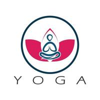 logo design of people doing yoga symbol icon illustration vector