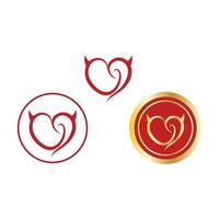 heart love logo beautiful design concept icon tamplate vector