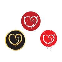 heart love logo beautiful design concept icon tamplate vector