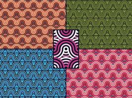 set color combination of seamless ornamental pattern vector