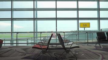 Waiting seat in gate terminal Changi Airport video