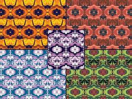 set color combination of seamless ornamental pattern vector