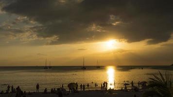 Scenic seascape timelapse on beach of Phuket island at dusk video