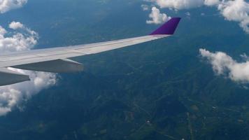 Aerial view from descending airplane video