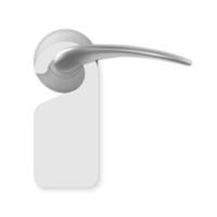 Realistic door handle with room hanger vector