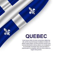 waving flag of Quebec vector